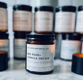 Red Pear + Vanilla Orchid| Coconut Apricot Soy Candle: 8 oz