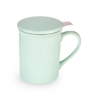 Annette™ 3D Ceramic Mug with Tea Infuser in Souk Mint