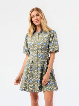 Rory Mini Dress | Ashdown Abbey Olive: XS