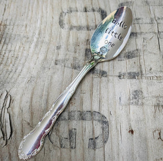 Vintage Stamped Baby Spoon - Hello Little One