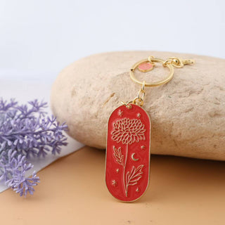 February Violet Birth Flower Keychain