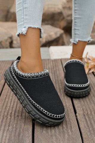 US8 (CN39) Black Suede PU Slippers
