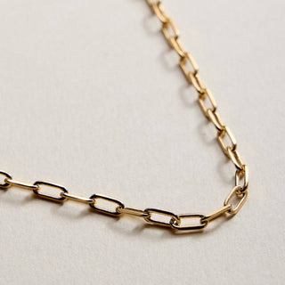 18K Gold Filled Paperclip Chain Necklace: GD, ONE