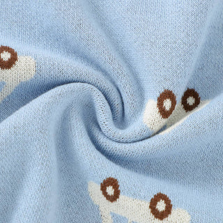 100% Luxury Cotton Receiving Swaddle Baby Blanket - Cars: Cream