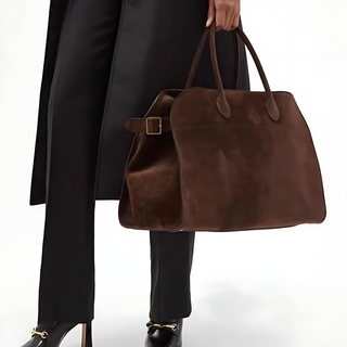 Black Leather Margaux Tote Bag/Work Satchel