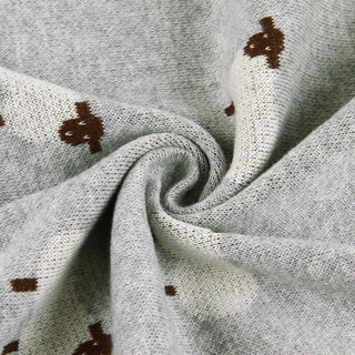 100% Luxury Cotton Receiving Swaddle Baby Blanket - Sheep: Grey