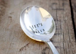 Vintage Stamped “Let's Salsa” Round Spoon
