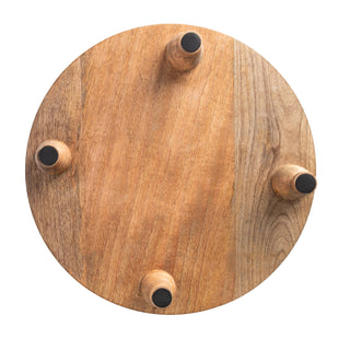 Wood 16" Round Footed Natural Mango Wood Board