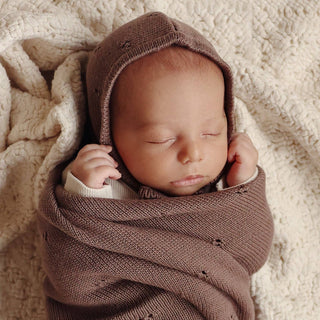 100% Organic Cotton Pointelle Swaddle Receiving Baby Blanket: Sugar Plum