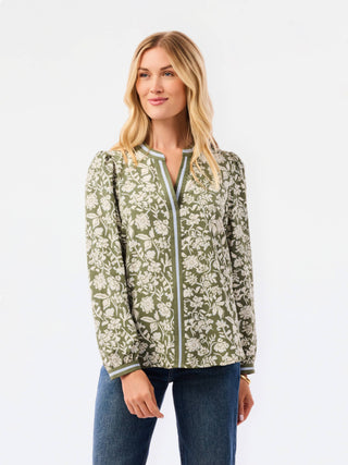 Naomi Top | Painted Trillium Olive: PK S-L