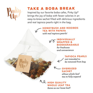 Boba Tea Mango Guava Box of 12 Wrapped Pyramid Sachets