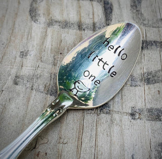 Vintage Stamped Baby Spoon - Hello Little One