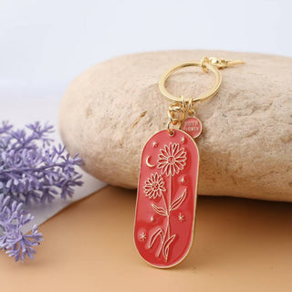February Violet Birth Flower Keychain