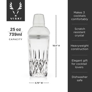 Crystal Cocktail Shaker with Builtin Strainer