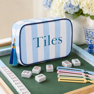 Mahjong Tile Storage Bag: Blue