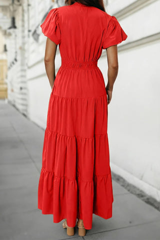 Green Tiered Maxi Dress: Large