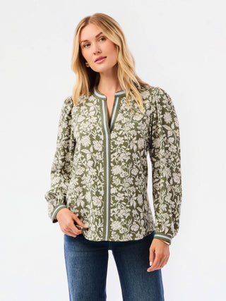 Naomi Top | Painted Trillium Olive: PK S-L