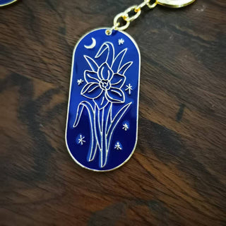 February Violet Birth Flower Keychain