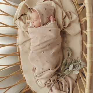 100% Organic Cotton Luxury Organic Blanket + Hat Gift Set: Ballet Slippers