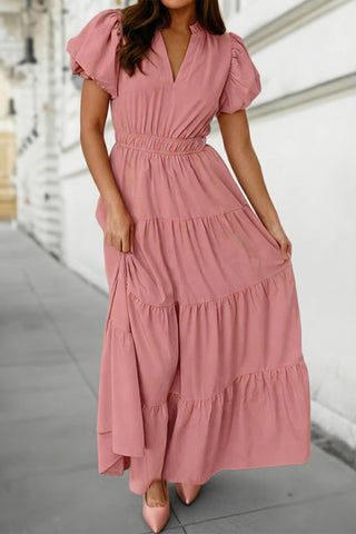 Green Tiered Maxi Dress: Medium