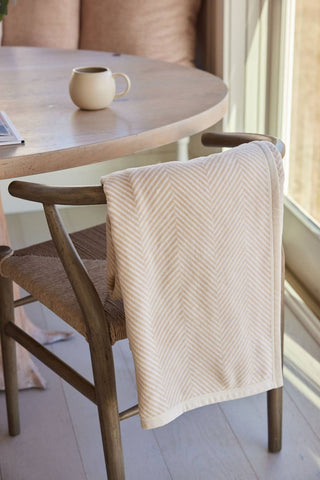 Harborview Herringbone Cream Blanket