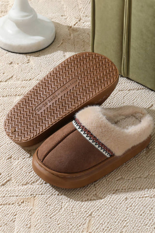 Faux Suede (US6/37) Plush Home Slippers