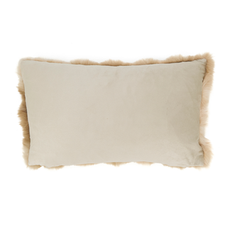 Natural Bubble Faux Fur 12"x20" Pilllow: Cover + Poly Insert