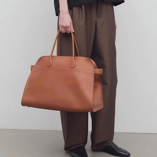 Black Leather Margaux Tote Bag/Work Satchel