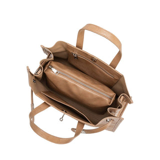 Sutton Tan Vegan Leather Tote Bag