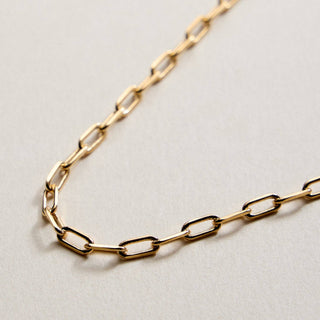18K Gold Filled Paperclip Chain Necklace: GD, ONE