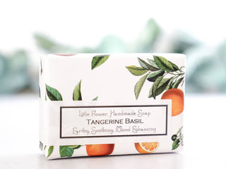 Tangerine Basil Handmade Soap: 6 oz