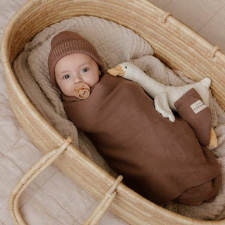 100% Organic Cotton Luxe Collection Baby Swaddle Blanket  : Denim Blue