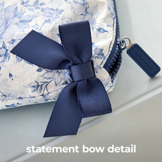 Something Navy Bow Crinkle Case-Mate Makeup Bag