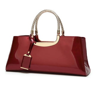 NAVY PATENT LEATHER TOTE
