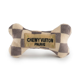 Checker (SM) Chewy Vuiton Bones Squeaker Dog Toy
