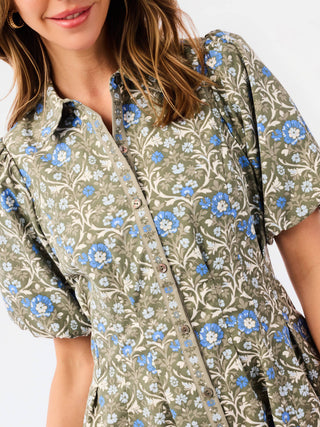 Rory Mini Dress | Ashdown Abbey Olive: XS