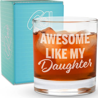 "Awesome Like My Daugther" Engraved Whiskey Glass