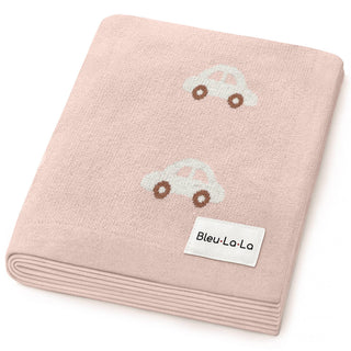 100% Luxury Cotton Receiving Swaddle Baby Blanket - Cars: Cream