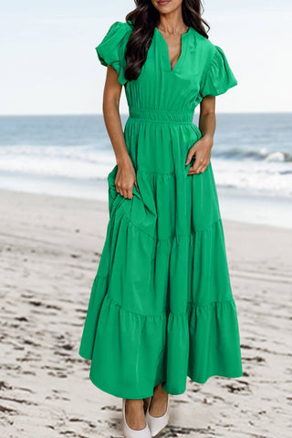 Sage Green Tiered Maxi Dress: XL