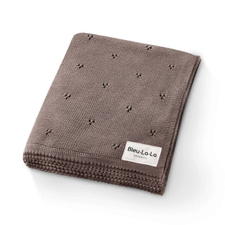 100% Organic Cotton Pointelle Swaddle Receiving Baby Blanket: Powder Blue