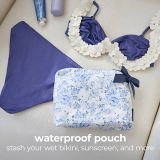 Something Navy Bow Crinkle Case-Mate Makeup Bag