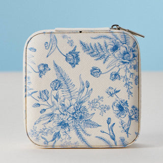 Floral Toile Travel Jewelry Case