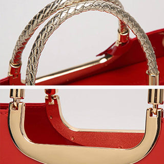 NAVY PATENT LEATHER TOTE