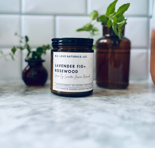 Lavender Fig + Rosewood| Coconut Apricot Soy Candle: 8 oz