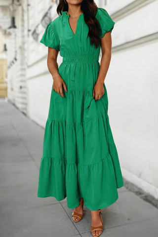 Green Tiered Maxi Dress: Small