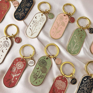 February Violet Birth Flower Keychain