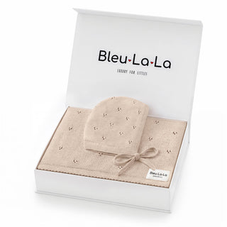 100% Organic Cotton Luxury Organic Blanket + Hat Gift Set: Ballet Slippers