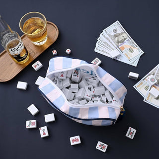Mahjong Tile Storage Bag: Blue