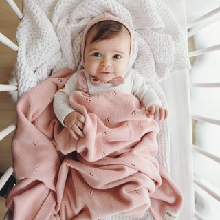 100% Organic Cotton Luxury Organic Blanket + Hat Gift Set: Ballet Slippers