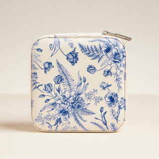 Floral Toile Travel Jewelry Case